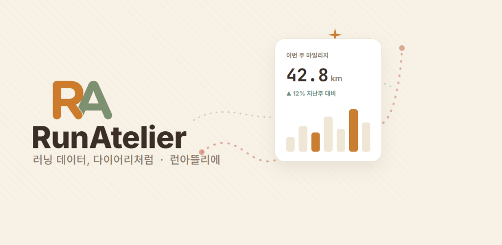 RunAtelier — 이번 주 마일리지 42.8km, 지난주 대비 12% 증가